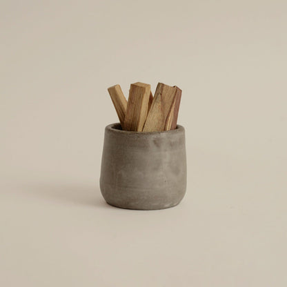 Versatile Sand Ceramic Cup with Palo Santo Sticks