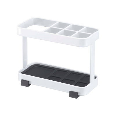 Toothbrush + Toothpaste Stand - Steel in White
