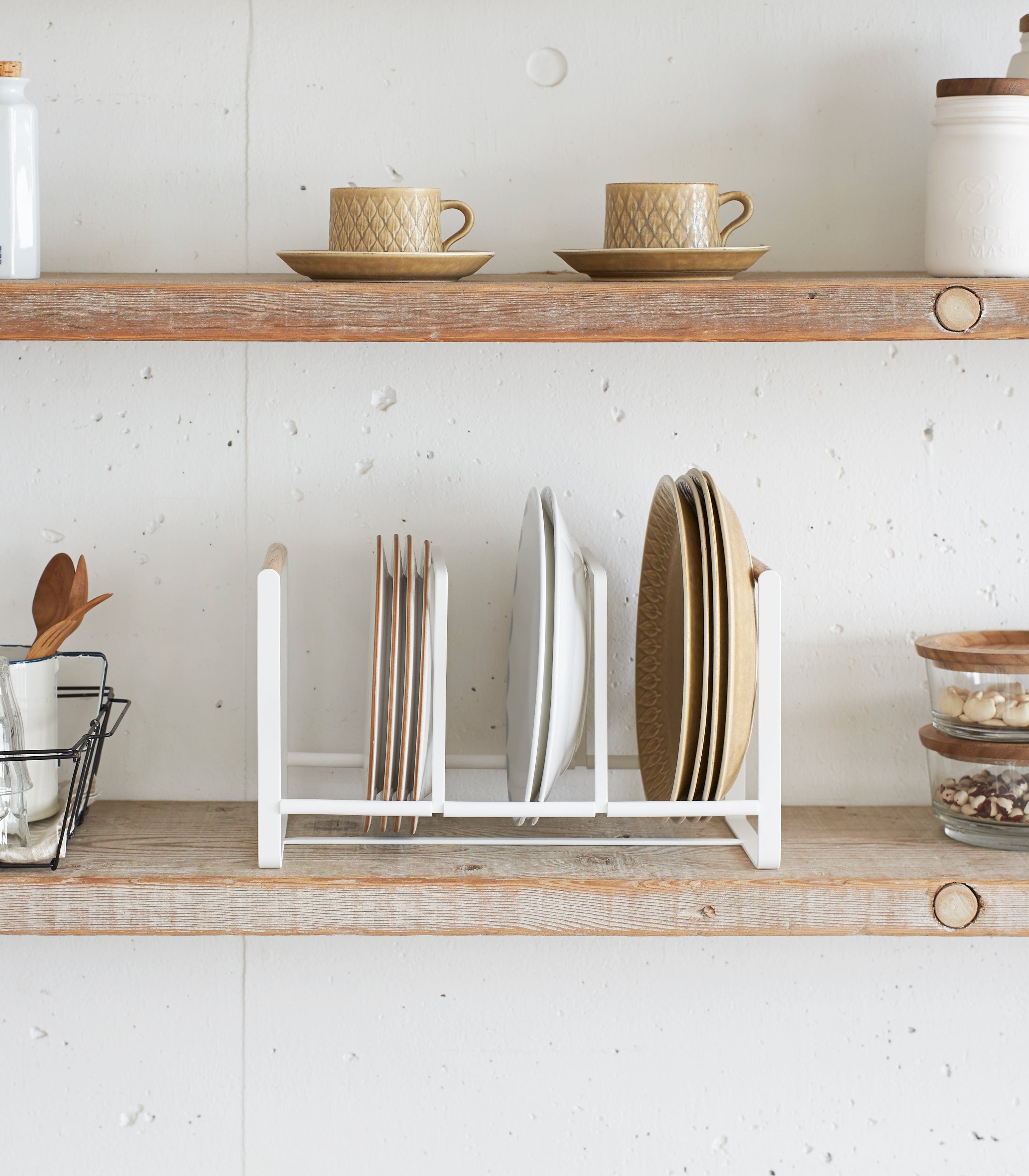 Vertical Plate Organizer - Steel + Wood - Thumbnail 2