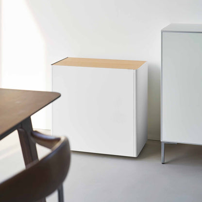 Mobile Hideaway Storage Cart (23" H) - Steel + Wood