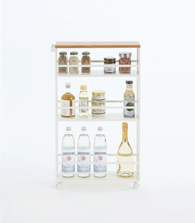 Slim Storage Cart (32" H)  - Steel with kitchen supplies
